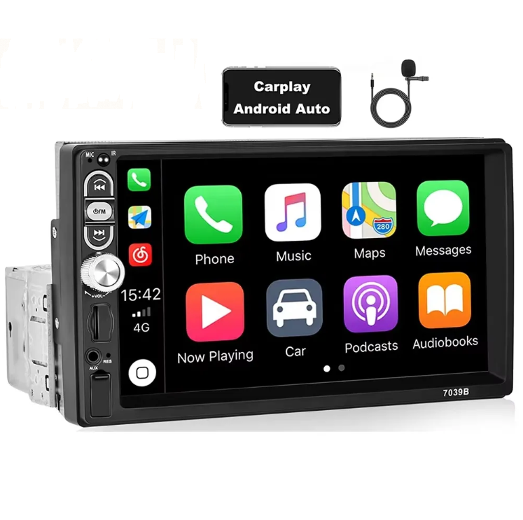 Navigatie universala 1 DIN Carplay Android Auto 1 Din Car Radio Car MP5 Player BT FM EQ Aux In+ Mic