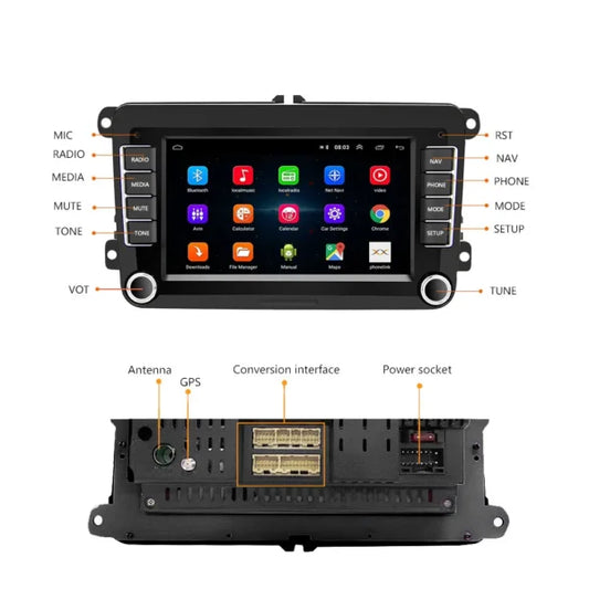 7” Android Autoradio 2 Din Car Radio Auto GPS WIFI FM